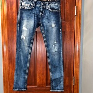 Rock Revival Dark Blue Distressed Skinny Jeans Staceya 
Size 28